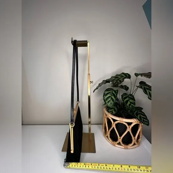 Vintage Charles Jourdan Black Suede Frame Bag Gold Hardware Clutch Leather Strap - Picture 10 of 10